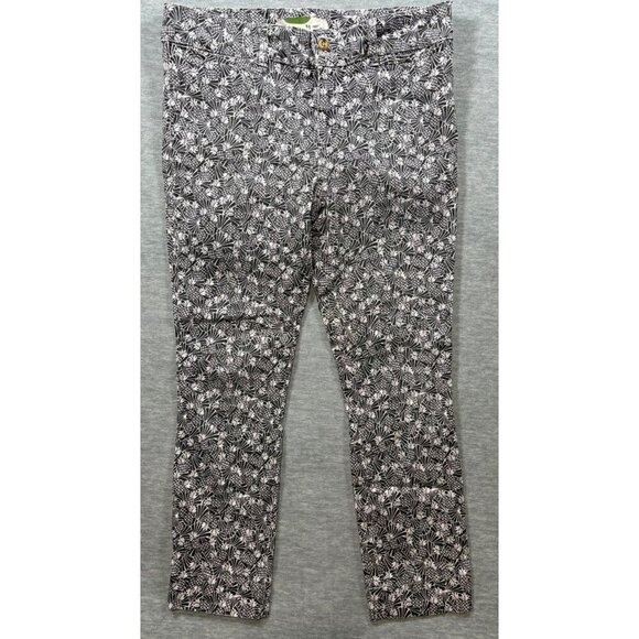 Anthropologie‎ Black & White Printed Pants Size 12 Cropped - Picture 1 of 5